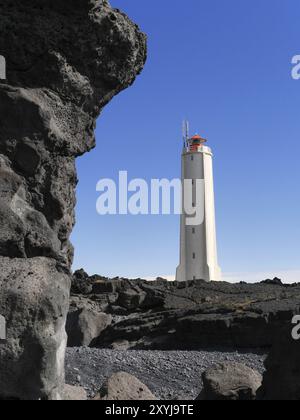 Leuchtturm von Malarrif auf der Halbinsel Snaefellsnes in Island Stockfoto