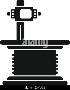 Dieses Symbol stellt ein Magnetresonanztomographen dar, das einen medizinischen Scan durchführt, der häufig in Krankenhäusern und Kliniken verwendet wird Stock Vektor