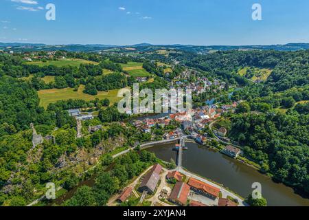 Blick auf das romantische Hals-Viertel Passau im Ilztal Stockfoto