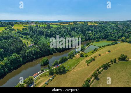 Blick auf das romantische Hals-Viertel Passau im Ilztal Stockfoto