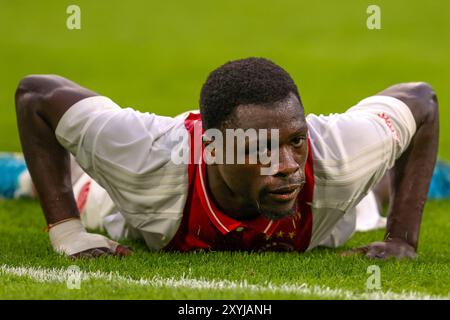 Amsterdam, Niederlande. August 2024. AMSTERDAM, NIEDERLANDE - 29. AUGUST: Brian Brobbey vom AFC Ajax während des Play-offs zwischen AFC Ajax und Jagiellonia Bialystok in der Johan Cruijff Arena am 29. August 2024 in Amsterdam. (Foto von Peter Lous/Orange Pictures) Credit: Orange Pics BV/Alamy Live News Stockfoto