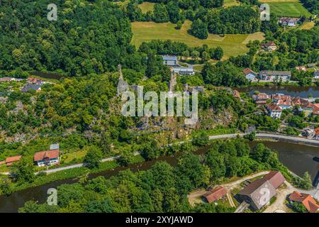 Blick auf das romantische Hals-Viertel Passau im Ilztal Stockfoto