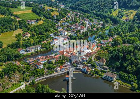 Blick auf das romantische Hals-Viertel Passau im Ilztal Stockfoto