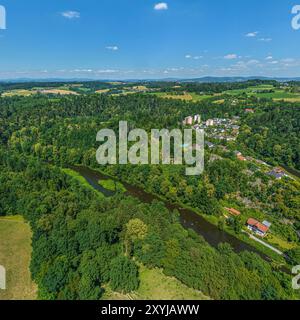 Blick auf das romantische Hals-Viertel Passau im Ilztal Stockfoto