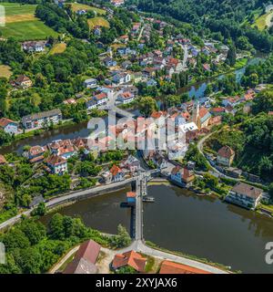 Blick auf das romantische Hals-Viertel Passau im Ilztal Stockfoto