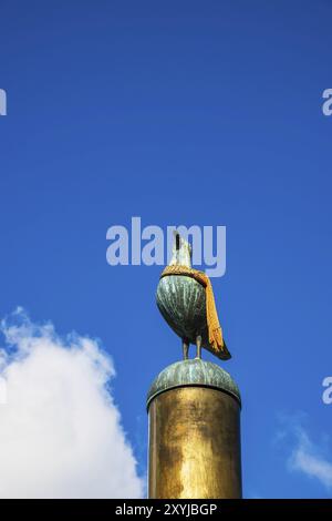 Detail einer Skulptur am Neuen Markt in Rostock Stockfoto