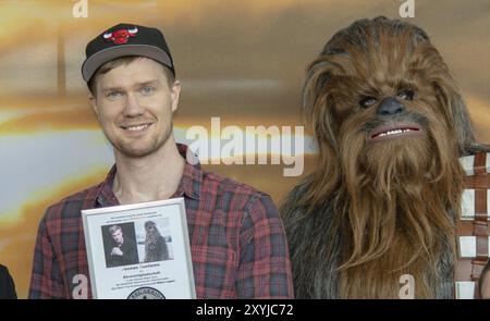 STUTTGART, 30. Juni 2018: Joonas Suotamo (Chewbacca, Star Wars) auf der Comic Con Germany Stuttgart, einer zweitägigen Fankonvention Stockfoto