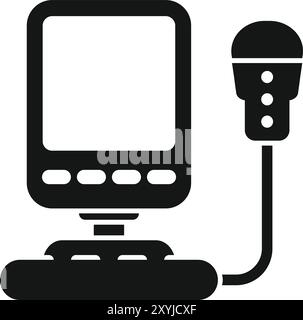 Dieses einfache Vektordesign zeigt ein Ultraschallgerät, das von Ärzten für die Ultraschalluntersuchung in Krankenhäusern verwendet wird Stock Vektor