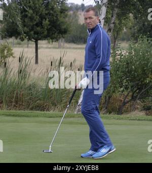 Ehemaliger Fußballtorhüter Andreas Koepke beim 7. GRK Golf Charity Masters 2014 in Leipzig Stockfoto