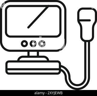 Ultraschallgerät, das ein Bild anzeigt und zur medizinischen Diagnose und Überwachung während der Schwangerschaft verwendet wird Stock Vektor