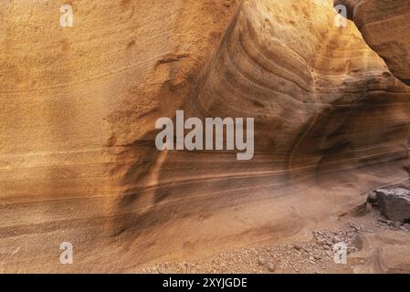 Malerische Kalksteinschlucht, Barranco de las Vacas auf Gran Canaria, Kanarische Inseln Spanien Stockfoto