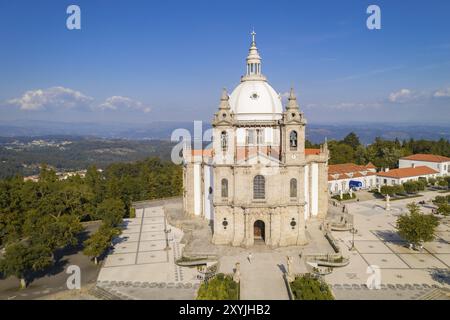 Sameiro Sanctuary Drohne aus der Vogelperspektive in Braga, Portugal, Europa Stockfoto