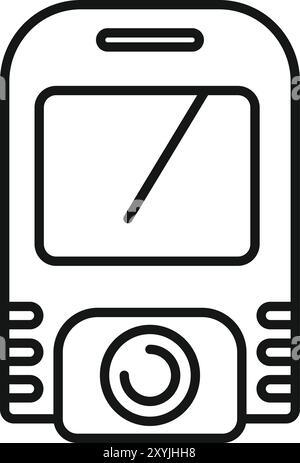 Einfaches Symbol einer modernen Action-Kamera mit Display, das den Neigungswinkel anzeigt Stock Vektor