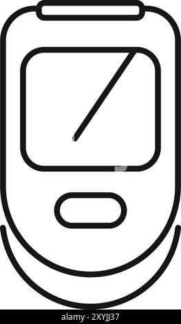 Einfaches Liniensymbol eines digitalen Glukometers zur Blutzuckerbestimmung Stock Vektor