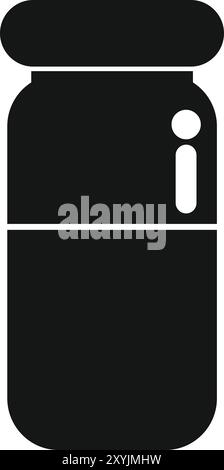 Einfaches Symbol einer wiederverwendbaren Wasserflasche, das Nachhaltigkeit fördert und Kunststoffabfälle reduziert Stock Vektor