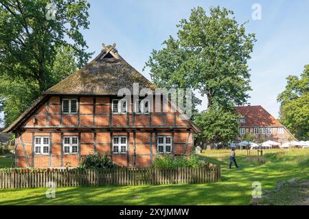 Heidemuseum DAT ole Huus, Norddeutsches Krankenhaus, Gästehaus Heidemuseum, Wilsede, Bispingen, Lüneburger Heide, Niedersachsen, Deutschland Stockfoto