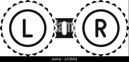 Dieses einfache Symbol eignet sich perfekt für Kontaktlinsen, Augenpflege und Sehkorrektur Stock Vektor
