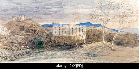 Samuel Palmer, Szene in Wales, Landschaftsmalerei vor 1881 Stockfoto