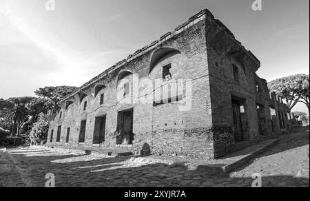 OSTIA ANTICA RUINEN: DIANA'S WOHNHAUS STRUKTUR (CASEGGIATO DI DIANA). Stockfoto