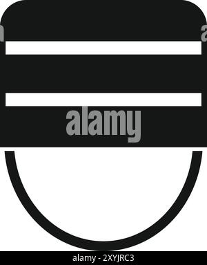 Schwarzes Symbol für einen Gepäckwagen, der oft in Hotels zu sehen ist Stock Vektor