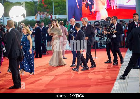 81. Filmfestival in Venedig, Italien, am 29. August 2024. Premiere von 'Maria' Angelina JOLIE, mit einem schwer behinderten Filmfan - 20240829 PD13596 Stockfoto