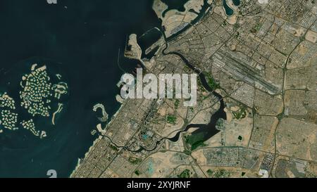 Bur Dubai Island im Persischen Golf auf einem Satellitenbild vom 9. November 2023 Stockfoto