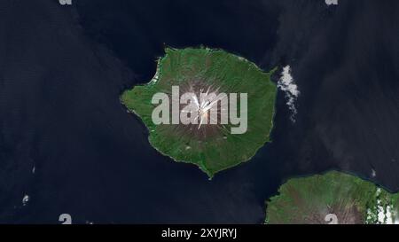 Carlisle Island in der Beringsee auf einem Satellitenbild vom 16. August 2019 Stockfoto