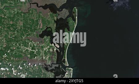 Cumberland Island im Nordatlantik auf einem Satellitenbild vom 22. Juli 2023 Stockfoto