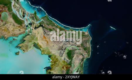 East Caicos Island im Nordatlantik auf einem Satellitenbild vom 24. Januar 2020 Stockfoto
