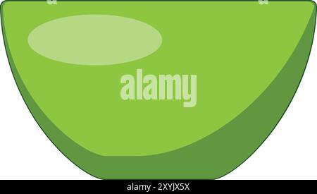 Einfache Vektor-Illustration einer leeren grünen Schüssel, ideal für Projekte im Zusammenhang mit Gastronomie, Küchenutensilien oder Kochen Stock Vektor