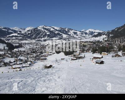 Gstaad im winter Stockfoto