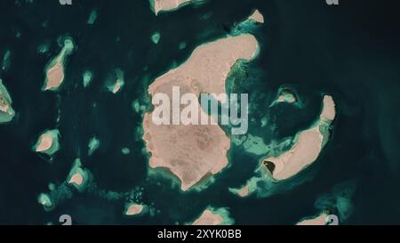 Hawakil Island im Roten Meer auf einem Satellitenbild vom 29. Dezember 2023 Stockfoto