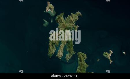 Hook Island im Korallenmeer auf einem Satellitenbild vom 10. April 2023 Stockfoto