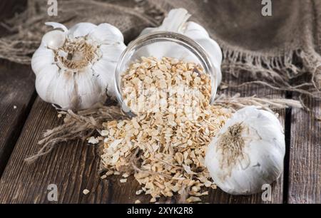 Haufen von Knoblauch Gewürz (detaillierte Nahaufnahme erschossen) Stockfoto