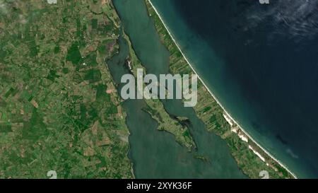 Isla Juan A. Ramirez im Golf von Mexiko auf einem Satellitenbild vom 26. Mai 2023 Stockfoto