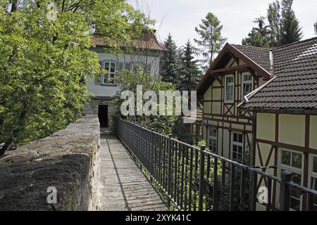 Gartenschuppen auf dem Zinnen in Mühlhausen Stockfoto