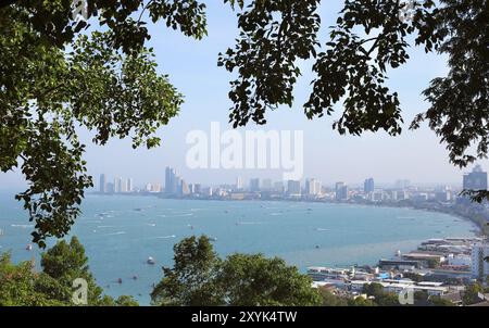 Pattaya-Strandblick. Thailand. Ansicht von oben Stockfoto