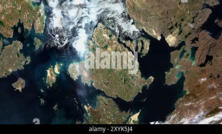 King William Island in den Passagen des Nordwestens auf einem Satellitenbild vom 22. September 2017 Stockfoto