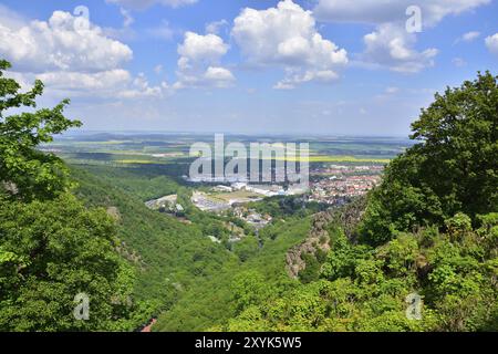 Blick vom Hexentanzplatz. Ökologie, bodetal. Blick vom Hexentanzplatz in Bodetal im Harz Stockfoto