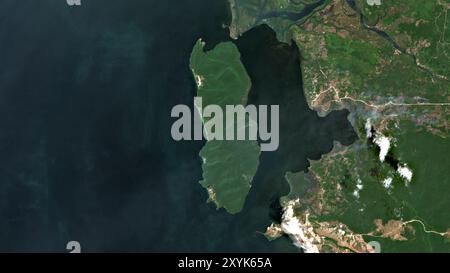 Insel Koh Kong im Golf von Thailand auf einem Satellitenbild vom 23. Februar 2020 Stockfoto