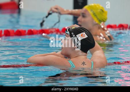 Nanterre, Frankreich. 30. August 2024. NANTERRE, FRANKREICH - AUGUST 30: Teilnahme am 100-m-Brustschlag der Frauen - Vorläufe am 2. Tag des Para Schwimmens - Paralympische Sommerspiele 2024 in Paris La Defense Arena am 30. August 2024 in Nanterre, Frankreich. (Foto von Patrick Goosen/BSR Agency) Credit: BSR Agency/Alamy Live News Stockfoto