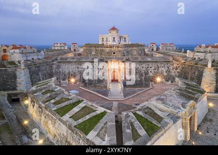 Elvas Fort Drohne Luftaufnahme von Forte Nossa Senhora da Graca in Portugal Stockfoto