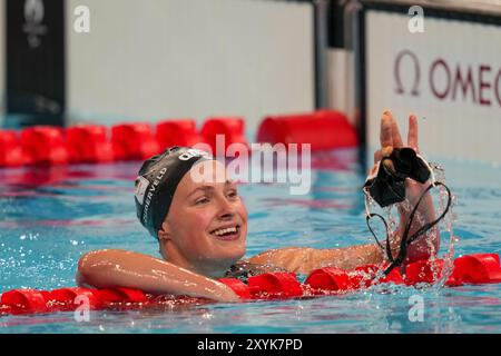 Nanterre, Frankreich. 30. August 2024. NANTERRE, FRANKREICH - AUGUST 30: Teilnahme am 100-m-Brustschlag der Frauen - Vorläufe am 2. Tag des Para Schwimmens - Paralympische Sommerspiele 2024 in Paris La Defense Arena am 30. August 2024 in Nanterre, Frankreich. (Foto von Patrick Goosen/BSR Agency) Credit: BSR Agency/Alamy Live News Stockfoto