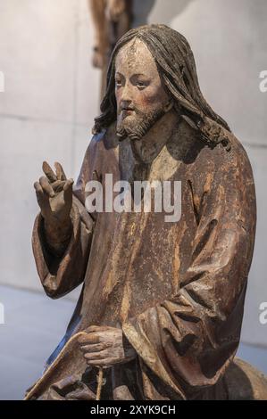 Detail Christi, Palmesel, Holzfigur um 1520, Dioezesan Museum, Rottenburg, Baden-Württemberg, Deutschland, Europa Stockfoto