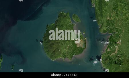 Maingy Island in der Andamanen oder Birma Sea auf einem Satellitenbild, das am 5. März 2021 aufgenommen wurde Stockfoto