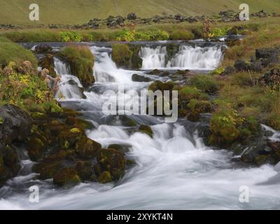 Wasserfall im Süden Islands Stockfoto