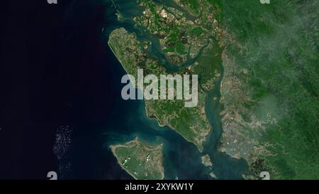 Ramree Island in der Bucht von Bengalen auf einem Satellitenbild vom 14. November 2022 Stockfoto