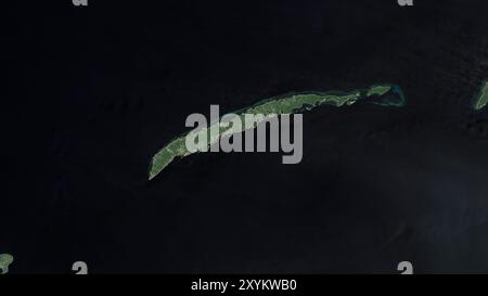 Isla de Roatan in der Karibik auf einem Satellitenbild vom 22. April 2018 Stockfoto