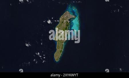 Isla de San Andres in der Karibik auf einem Satellitenbild vom 17. Mai 2021 Stockfoto