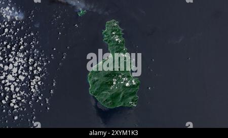 Pulau Tioman im Südchinesischen Meer auf einem Satellitenbild vom 11. März 2020 Stockfoto